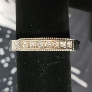 Rhinestone Silver Tone Cuff Bracelet